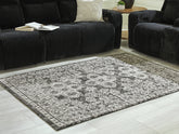Warmstead Furniture - Ashley Furniture - Glennisman Rug - Large Rug / Black/Gray/Ivory - R407271